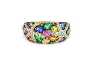 Effy Collection - Multi Color Sapphire and Yellow Tsavorite 3.45 cttw and Diamond 14K Yellow Gold 15109