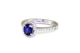 Effy Collection - Oval Sapphire .95t and Diamond 14K White Gold Ring 15113