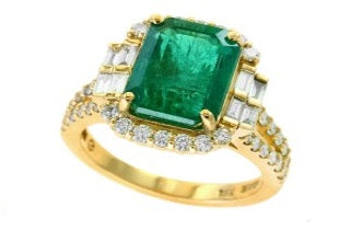 Effy Collection - Emerald 3.61 ct and Diamond 1.07 cttw 18K Yellow Gold Ring 15120