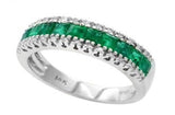 Effy Collection - Emerald 1.14cttw and Diamond 14K White Gold Ring 15122