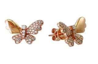 Effy Collection - Butterfly Diamond 14K Rose Gold Earrings 15141