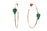 Effy Collection - Emerald 1.42 cttw Diamond 18K Rose Gold Hoop Earrings 15144