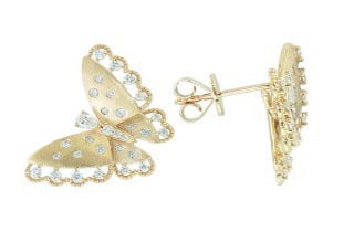 Effy Collection - Butterfly Diamond 14K Yellow Gold Earrings 15149