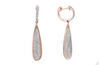 Effy Collection - Diamond 14K Rose Gold Dangle Earrings 15150