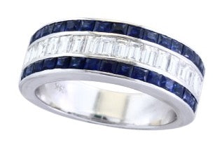 Effy Collection - Sapphire 1.86 cttw and Diamond .53cttw 14K White Gold Ring 15162