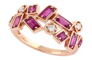 Effy Collection - Ruby .98 cttw and Diamond 14K Rose Gold Ring 15166