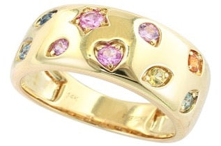 Effy Collection - Multi Color Sapphire 14K Yellow Gold Ring 15168