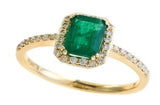 Effy Collection - Emerald .95 ct Diamond .21 cttw 14K Yellow Gold Ring 15175