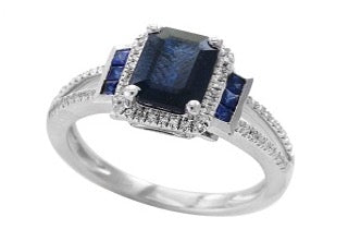 Effy Collection - Sapphire 1.86 cttw Diamond Silver Ring 15176