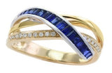 Effy Collection - Sapphire Diamond 14K White/Yellow Gold Bypass Ring 15180