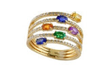 Effy Collection - Multi Color Sapphire 1.30 cttw Tsavorite Diamond Ring 15196