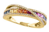 Effy Collection - Multi Color Sapphire 1.25 cttw and Diamond Bypass Ring 15202