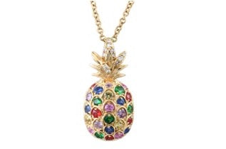 Effy Collection - Multi Color Sapphire and Diamond Pineapple Shape Pendant w/ Chain 15211