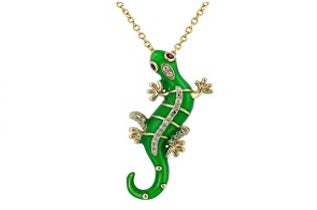 Effy Collection - Diamond and Ruby Gecko Pendant w/ Chain 15217