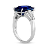 Estate Fine 7.72 ct Sapphire (AGL) Diamond Platinum 3-Stone Ring 15532