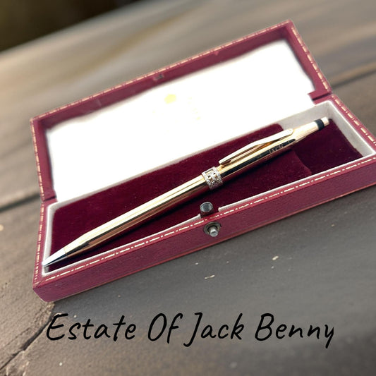 Estate of Hollywood Comedian Jack Benny 14K Diamond Cross Pen 15546