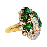 Estate 4.00 cttw Oval Tsavorite & Diamond 18K Yellow Gold Ring 15361