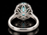 Designer M.C. Marchisio Natural Paraiba & Diamond 18KT White Gold Ring