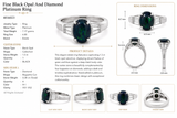 Fine Black Opal and Diamond Platinum Ring