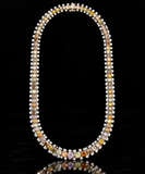 Estate Oscar Heyman Natural Faicy Pink, Green,Orange & White Diamond Platinum Necklace. All weights estimated.