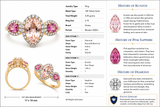 Modern Pink Sapphire Kunzite, Diamond 14kt Yellow Gold Ring