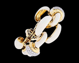 Designer Roberto Legnazzi White Enamel &  Diamond 4.20 cttw Yellow Gold Bracelet 01167