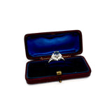 Estate .70 ct Oval Sapphire Diamond Platinum Ring 14817