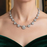 Vintage 58.75cttw Diamond Platinum and 18Kt White Gold Necklace