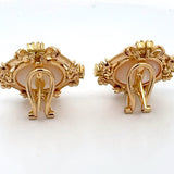 California Estate Mabe Pearl Diamond Yellow Gold Earrings 14580