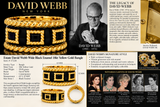 Estate David Webb Wide Black Enamel 18kt Yellow Gold Bangle