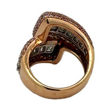 Estate Italian Designer Ambrosi 3.50 cttw Diamond & 1.50 cttw Natural Fancy Pink 18K Rose Gold Bypass Ring 15031