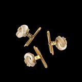 Estate Designer Gero MOP & Diamond Set Of 3 Shirts Studs 13902