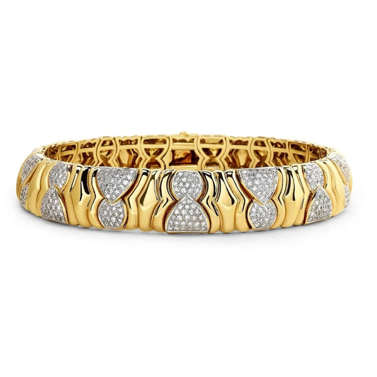 Designer 18Kt White and Yellow Gold and Diamond Collar Necklace