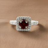 Uni Design Garnet and Diamond Ring 14865