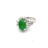 Estate 2.00 ct Jadeite Diamond Platinum Ring 14820