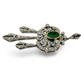 Vintage Emerald and Diamond 18K Yellow and White Gold Pendant