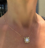 Designer Roberto Coin "Pois Moi" Diamond 18K White and Yellow Necklace