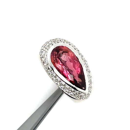 Estate Designer 2.60 ct Tourmaline Diamond Ring 12959