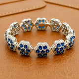 Designer Sapphire and Diamond 18K White Gold Bracelet
