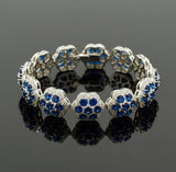 Designer Sapphire and Diamond 18K White Gold Bracelet