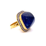 Estate 53.20 ct Tanzanite Sugarloaf & Diamond Ring 12549