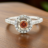 Maya Lianna .61 cttw Diamond Ring Natural Fancy Orange Center 14882