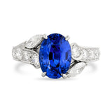 Estate Van Cleef Paris No Heat Madagascar (AGL) 3.89 ct Sapphire Diamond Platinum Ring 14973