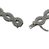 USA Designer ADJ 12.00cttw Diamond 18K White Gold Necklace