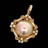 California Estate Mabe Pearl & Diamond Pendant 14581