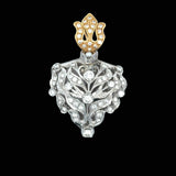 Estate Edwardian 1910 3.25cttw Diamond & Pearl 18Kt White & Yellow Pendant