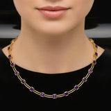 Italian Designer 20.00cttw Amethyst 18K White Gold Necklace