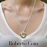 Estate Roberto Coin 1.50 cttw Diamond Swirl Pendant 18K White Gold (Box Included) 15039