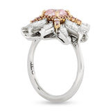 J.E. Caldwell Natural Fancy Pink Diamond and White Diamond Platinum Ring