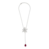 Cartier Caresse De Orchide Diamond and Rubellite Adjustable Platinum Necklace